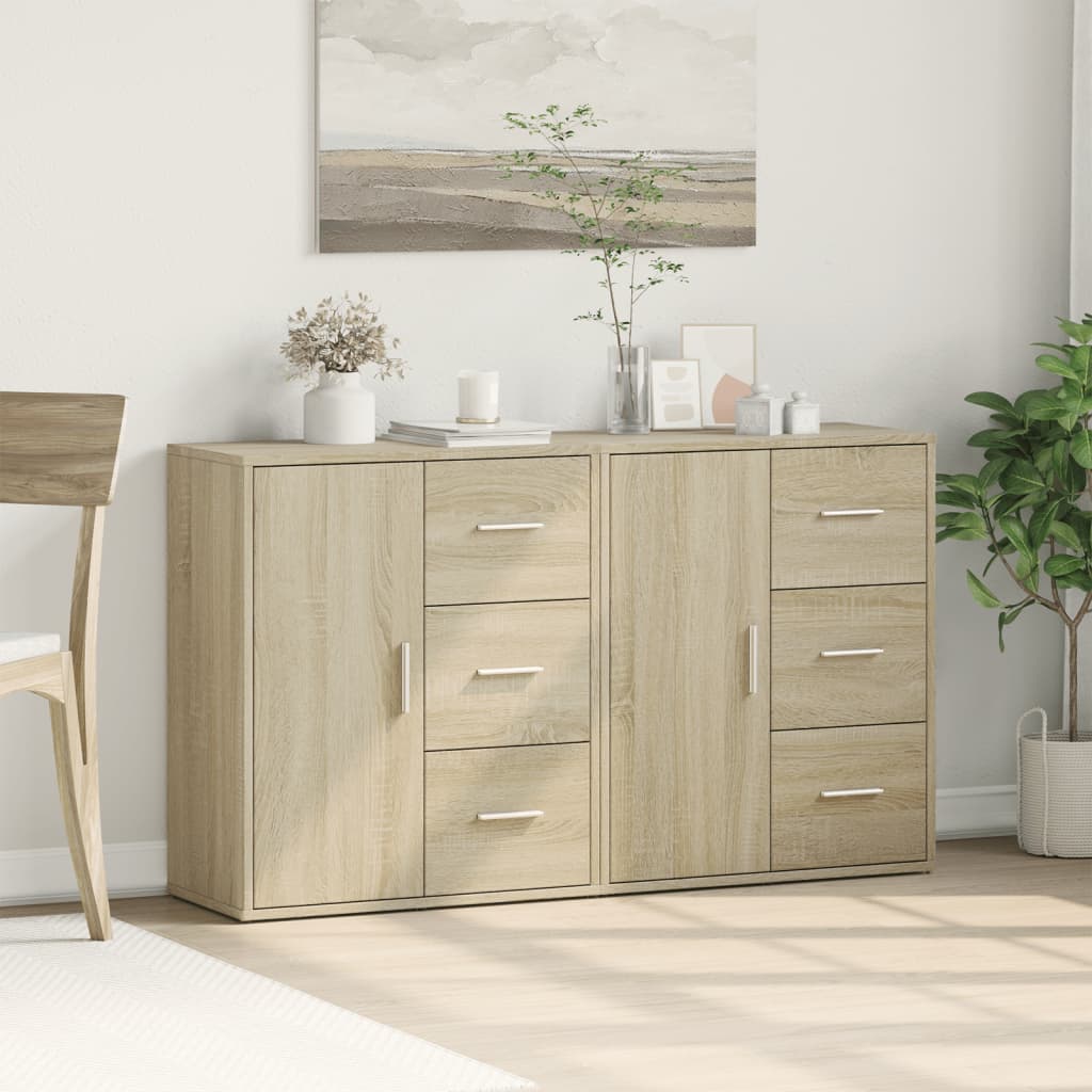 Sideboards 2 pcs Sonoma Oak 60x31x70 cm Engineered Wood